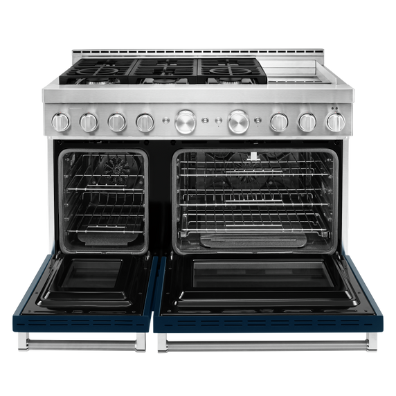 KitchenAid® 48'' Smart Commercial-Style Gas Range with Griddle KFGC558JIB