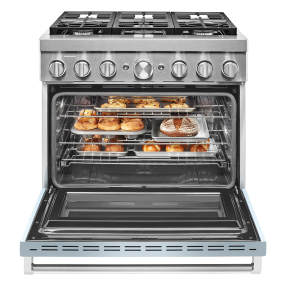 KitchenAid® 36'' Smart Commercial-Style Dual Fuel Range with 6 Burners KFDC506JMB