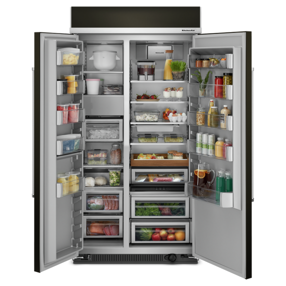 Kitchenaid® 25.5 Cu Ft. 42 Built-In Side-by-Side Refrigerator with PrintShield™ Finish KBSN702MBS