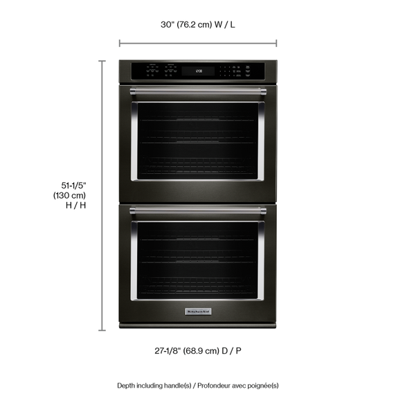 Kitchenaid® 30 Double Wall Oven with Even-Heat™ True Convection KODE500EBS