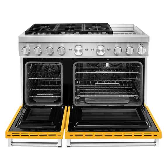 KitchenAid® 48'' Smart Commercial-Style Dual Fuel Range with Griddle KFDC558JYP