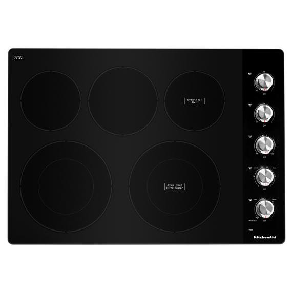 Kitchenaid® 30 Electric Cooktop with 5 Elements and Knob Controls KCES550HSS