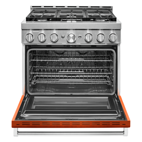 KitchenAid® 36'' Smart Commercial-Style Gas Range with 6 Burners KFGC506JSC