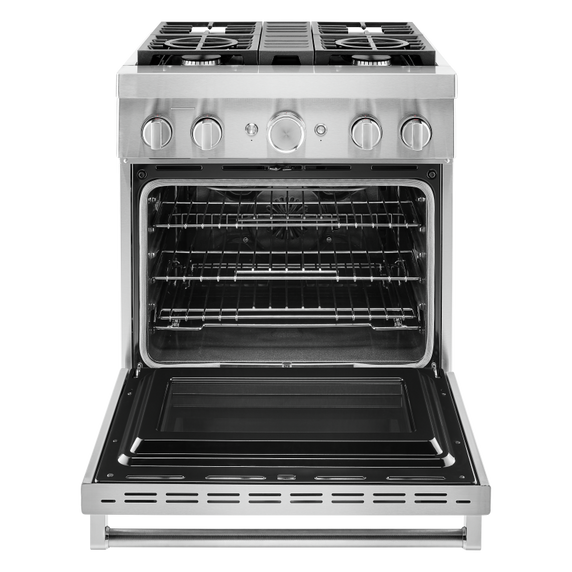 KitchenAid® 30'' Smart Commercial-Style Dual Fuel Range with 4 Burners KFDC500JSS