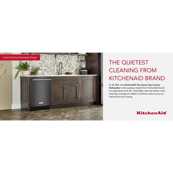 KitchenAid® 39 dBA Dishwasher in PrintShield™ Finish with Third Level Utensil Rack KDTE204KBS