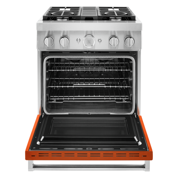 KitchenAid® 30'' Smart Commercial-Style Dual Fuel Range with 4 Burners KFDC500JSC