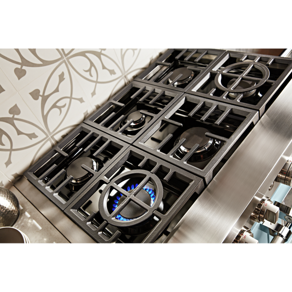 KitchenAid® 48'' Smart Commercial-Style Gas Range with Griddle KFGC558JMB