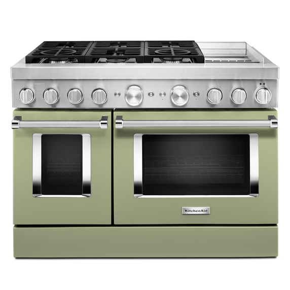 KitchenAid® 48'' Smart Commercial-Style Dual Fuel Range with Griddle KFDC558JAV