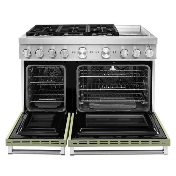 KitchenAid® 48'' Smart Commercial-Style Dual Fuel Range with Griddle KFDC558JAV