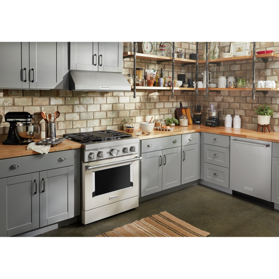 KitchenAid® 30'' Smart Commercial-Style Dual Fuel Range with 4 Burners KFDC500JMH