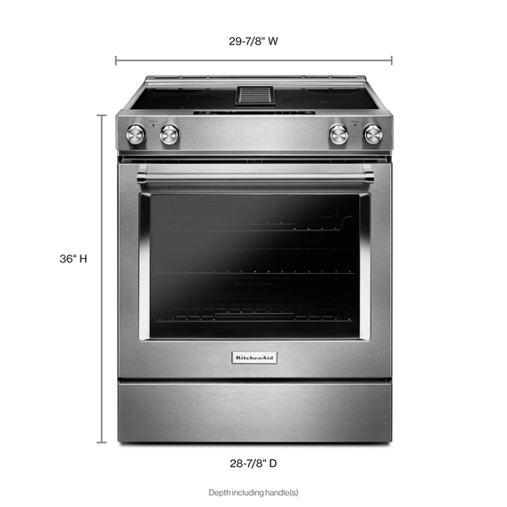 Kitchenaid® 30-Inch 4-Element Electric Downdraft Slide-In Range KSEG950ESS