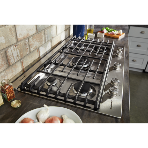 Kitchenaid® 36 5-Burner Gas Cooktop with Griddle KCGS956ESS