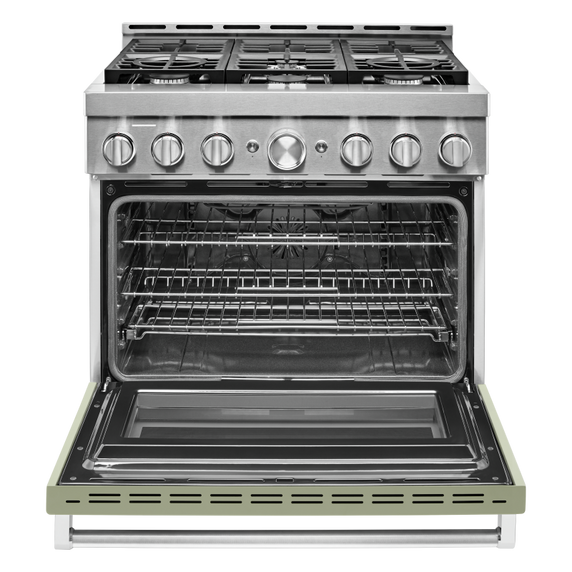 KitchenAid® 36'' Smart Commercial-Style Gas Range with 6 Burners KFGC506JAV