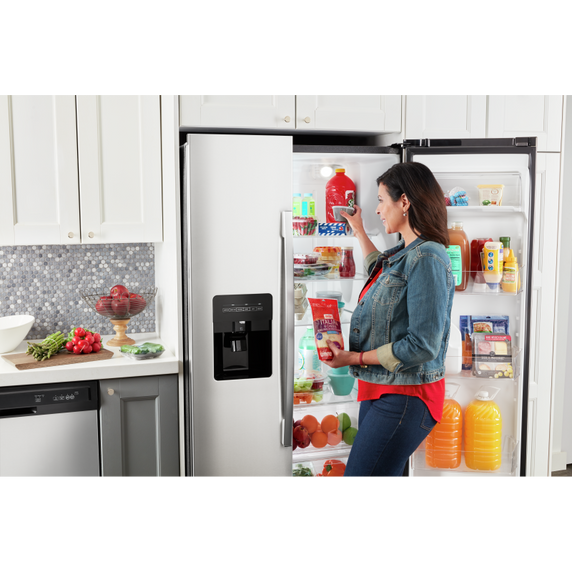 Amana® 33-inch Side-by-Side Refrigerator with Dual Pad External Ice and Water Dispenser ASI2175GRS