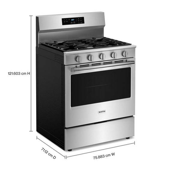 Maytag® 30-Inch Convection Gas Range With No Preheat Air Fry and Air Baking - 5.0 Cu. Ft. MFGS6030RZ