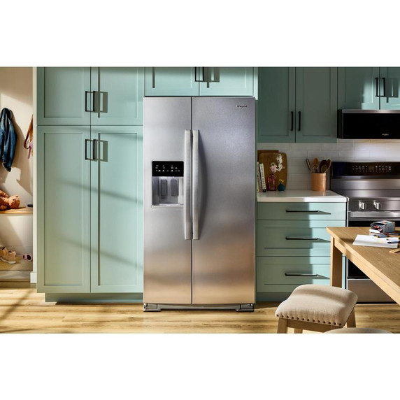 Whirlpool® 36-inch Full Depth Side-by-Side Refrigerator with Prep &amp; Store Bins WRSF6536RZ
