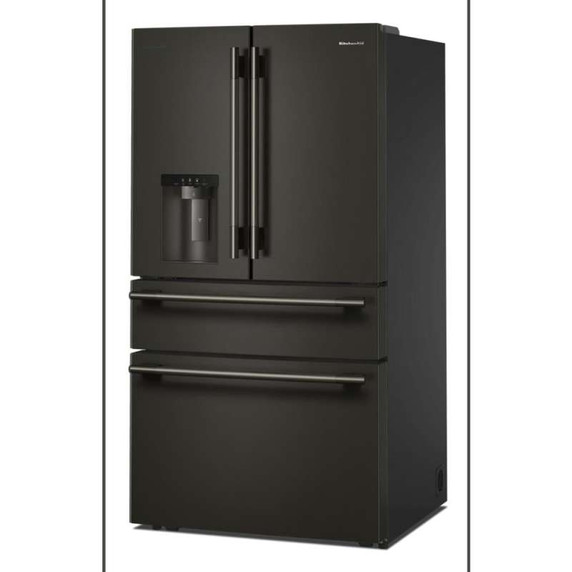 Kitchenaid® 29 cu. ft. French Door Refrigerator with Exterior Water and Ice and FreshChill™ Full-Width Refrigerated Drawer KRMF436SBE