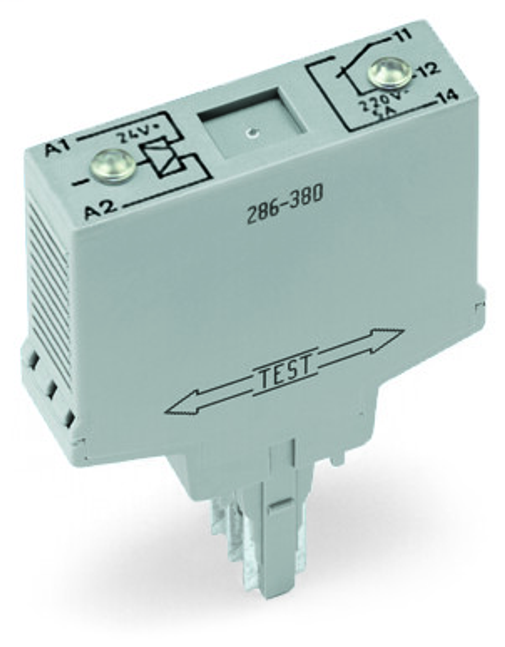 Wago 286-380 | Bistable relay module, Nominal input voltage: 24 VDC, 1  changeover con
