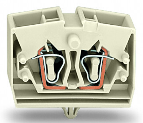 Wago 264-280 | 4-conductor Ex e II terminal block, with snap-in mounting foot, for plate thickness 0.6 - 1.2 mm, Fixing hole 3.5 mm , also fits 210-154 aluminum rail or with 209-123 mounting carrier for DIN 35 rail, suitable for Ex e II applications (100 PK)