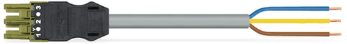 Wago 771-9993/105-805 | pre-assembled connecting cable, Eca, Socket/open-ended, 3-pole, Cod. B, H05VV-F 3 x 1.0 mm2, 8 m