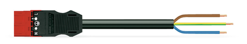 Wago 771-9973/207-301 | pre-assembled connecting cable, Eca, Plug/open-ended, 3-pole, Cod. P, H05VV-F 3G 2.5 mm2, 3 m