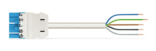 Wago 771-9385/267-802 | pre-assembled connecting cable, Cca, Plug/open-ended, 5-pole, Cod. I, H05Z1Z1-F 5G 2.5 mm2, 8 m