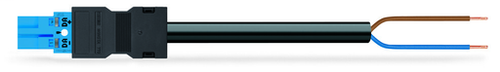 Wago 771-8382/266-501 | pre-assembled connecting cable, Cca, Plug/open-ended, 2-pole, Cod. I, H05Z1Z1-F 2 x 1,50 mm2, 5 m