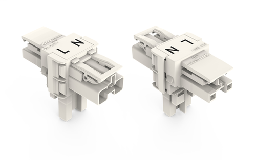 Wago (50 PK) 770-1656 | T-distribution connector, 2-pole, Cod. A, 1 input, 2 outputs, 2 locking levers
