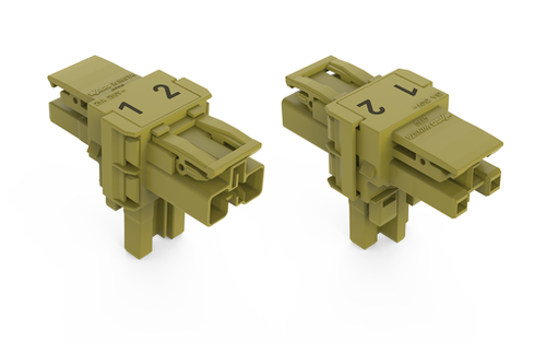 Wago (50 PK) 770-1602 | T-distribution connector, 2-pole, Cod. B, 1 input, 2 outputs, 2 locking levers