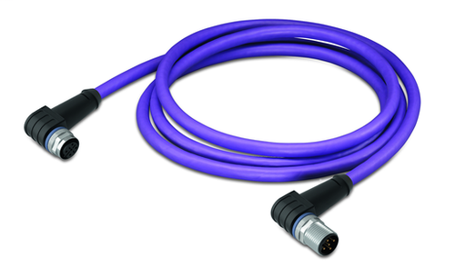Wago 756-1106/060-020 | PROFIBUS cable, angled, 2 m, fitted on both ends, B-coded, M12 socket, angled, M12 plug, angled