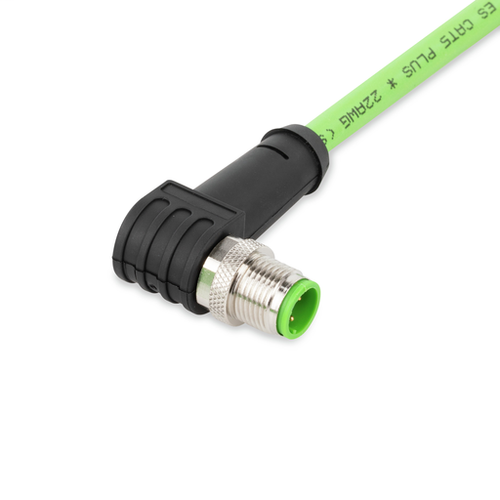 Wago 756-1202/060-200 | ETHERNET/PROFINET cable, angled, 20 m, fitted on one end, D-coded, M12 plug, angled, one free cable end