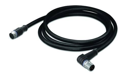 Wago 756-5402/040-020 | Sensor/actuator cable, fitted on both ends, 4-pole, M12 socket, straight, M12 plug, angled, 2 m