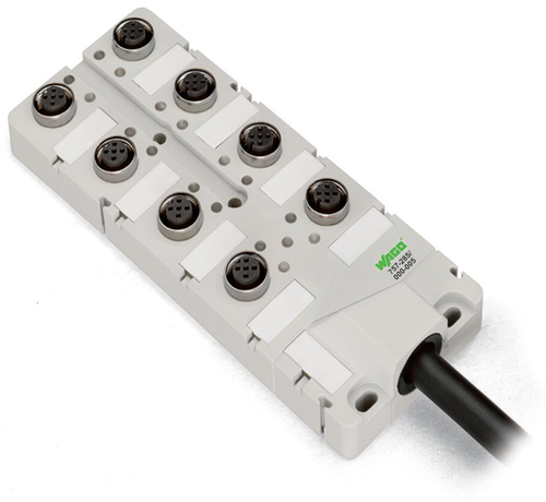 Wago 757-264/000-010 | M12 sensor/actuator box, 6-way, 4-pole, 10m connecting cable