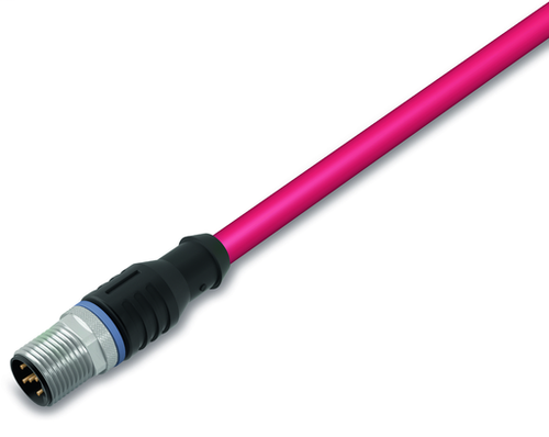 Wago 756-1601/060-020 | sercos cable, straight, 2 m, fitted on one end, D-coded, M12 socket, straight, one free cable end