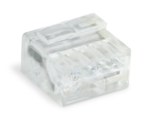 Wago (1000 PK) 243-144 | MICRO PUSH WIRE connector for junction boxes, 4-conductor, AWG 26 - 24 solid, transparent