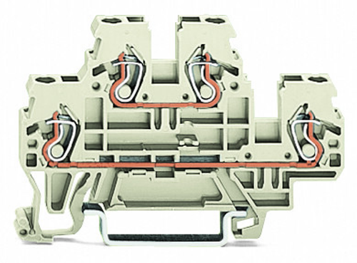 Wago 870-961 | Double-deck terminal block, Through/through terminal block, L/L, suitable for Ex e II applications, for DIN-rail 35 x 15 and 35 x 7.5, 2.5 mm, CAGE CLAMP (50 PK)