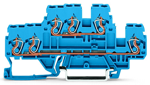 Wago 870-534 | 3-conductor, double-deck terminal block, Through/through terminal block, N/N, suitable for Ex i applications, for DIN-rail 35 x 15 and 35 x 7.5, 2.5 mm, CAGE CLAMP (50 PK)