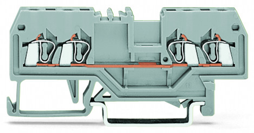 Wago 279-832 | 4-conductor through terminal block, 1.5 mm, center marking, for DIN-rail 35 x 15 and 35 x 7.5, CAGE CLAMP (100 PK)