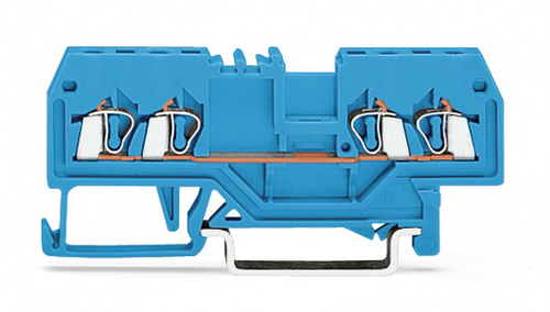 Wago 279-834 | 4-conductor through terminal block, 1.5 mm, suitable for Ex i applications, center marking, for DIN-rail 35 x 15 and 35 x 7.5, CAGE CLAMP (100 PK)