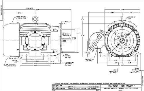 ABB Baldor CCPX251546T | 15HP, 1765/1470RPM, 3PH, 60HZ, 254TC, XPFC, F