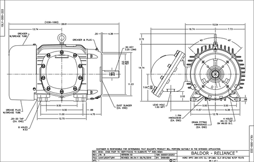 ABB Baldor CCPX281566T | 15HP, 1175/985RPM, 3PH, 60HZ, 284TCY, XPFC, F