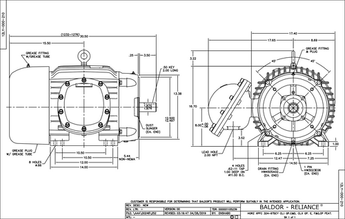 ABB Baldor CCPX32426T | 40HP, 3540/2950RPM, 3PH, 60HZ, 324TSCY, XPFC