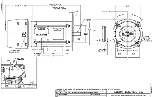 ABB Baldor CEBM7014T | 1HP, 1765RPM, 3PH, 60HZ, 143TC, 3524M, XPNV, F1