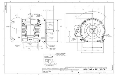 ABB Baldor CECP3664T | 2HP, 1165RPM, 3PH, 60HZ, 184TC, 0642M, TEFC, F1