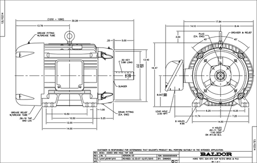 ABB Baldor CECP4111T | 25HP, 1180RPM, 3PH, 60HZ, 324TC, 1260M, TEFC, F