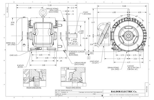 ABB Baldor CECP83584T-4 | 1.5HP, 1760RPM, 3PH, 60HZ, 145TC, 0530M, TEFC