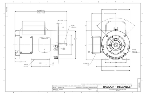 ABB Baldor CEL11310 | 1HP, 1750RPM, 1PH, 60HZ, 56C, 3528LC, OPEN, F1