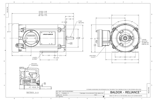 ABB Baldor CEM7014-I | 1/.75HP, 1760/1460RPM, 3PH, 60/50HZ, 56C