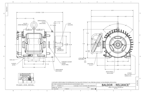 ABB Baldor CENCP83580T-4 | 1HP, 3450RPM, 3PH, 60HZ, 143TC, 0520M, TENV, F1