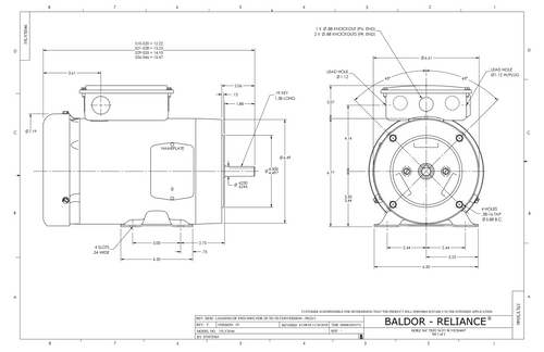 ABB Baldor CEUHM3546 | 1HP, 1760RPM, 3PH, 60HZ, 56C, 3520M, TEFC, F3, N